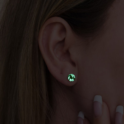 Obsidian | .925 Sterling Silver | Mini Firefly Glass Stud Earrings